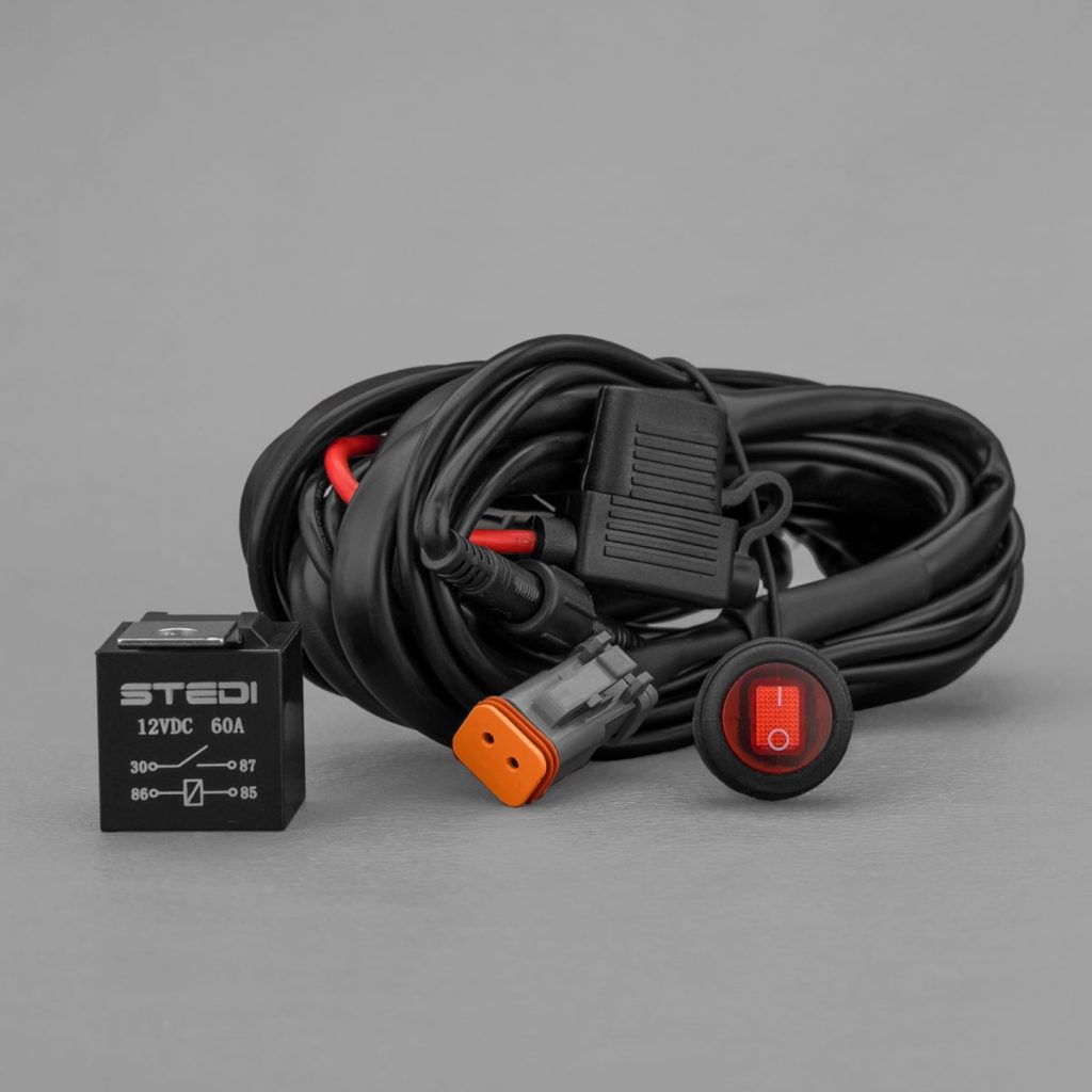 LED Work Light Wiring Kit Loom Harness (Not high beam triggered) Off