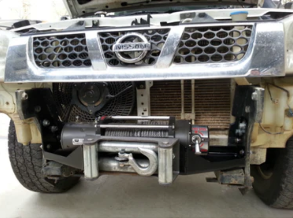 Hidden Winch Cradle mount suits Nissan D22 Navara Off Grid 4x4